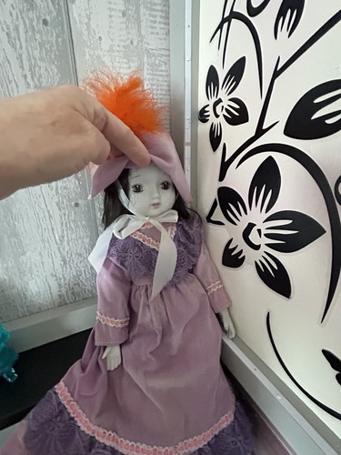Porcelain doll purple - porcelain, in