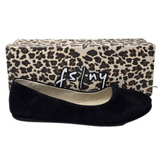 French Sole FS/NY Women's Sloop Suede Ballet Flats Shoes Black Size 11