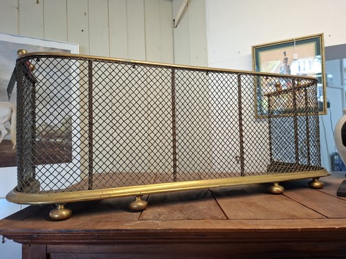 Victorian brass fireguard - victorian,