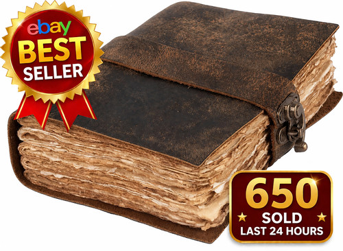 Handmade leather bound vintage - leather,