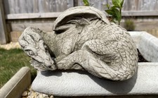 Resting Dragon Stone Statue | Mythical Chinese Outdoor Garden Ornament Decor
