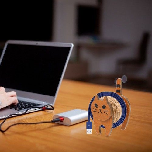 Wooden cat cord reel lovely - wooden,