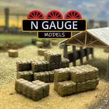 PAINTED- 1:148 N Scale Gauge Square Straw / Hay Bales 'Stacked'  (Farm 1:160)