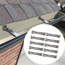 10pcs 5 Inch Gutter Hangers with Pre-assembled Screws, Silver, Heavy Duty,