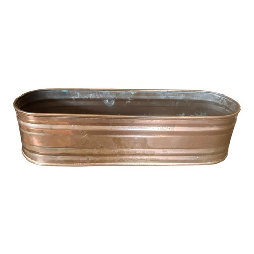 Old copper herb planter - herb,