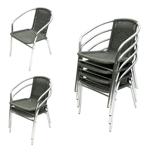 Grey wicker rattan chairs - grey,