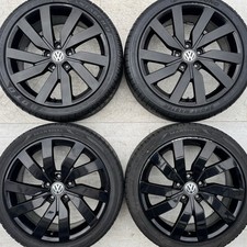 Set 4 x Genuine VW Golf 18" Marsielle BLACK Alloy Wheels Tyres 225 40 Caddy Van