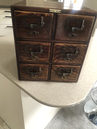 Antique oak drawer card - drawer,