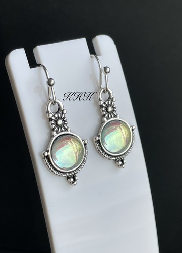 Moonstone dangle drop - moonstone, earrings