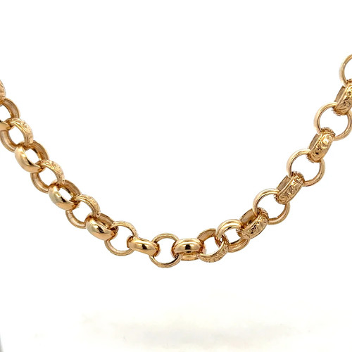 9ct yellow gold - belcher, chain