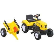 HOMCOM Pedal Go Kart, Kids Ride on Tractor with Back Trailer, Shovel and Rake