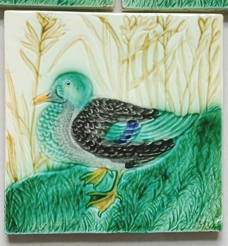Vintage german majolica duck - german,