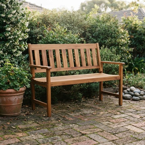 Solid wood garden bench - solid,