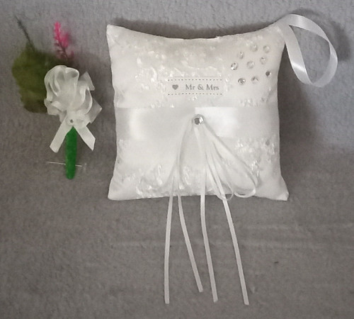 Wedding ring pillow taffeta - wedding,