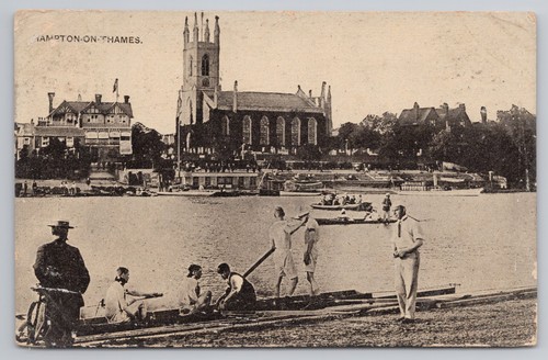 Hampton thames postcard st - on, postcard.
