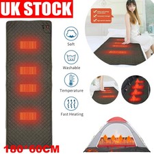 Heated Sleeping Bag Pad USB Heating Sleeping Mat Camping Warming Temperature Adj