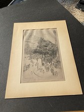 Original Signed Etching Frank M Armington Boulevard Des Capucines Paris France