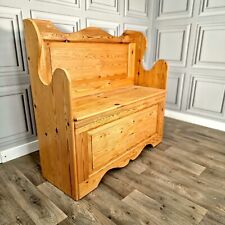 Vintage Monks Bench Pew Seat Settle - Storage - Hall Chair Farmhouse Solid Pine