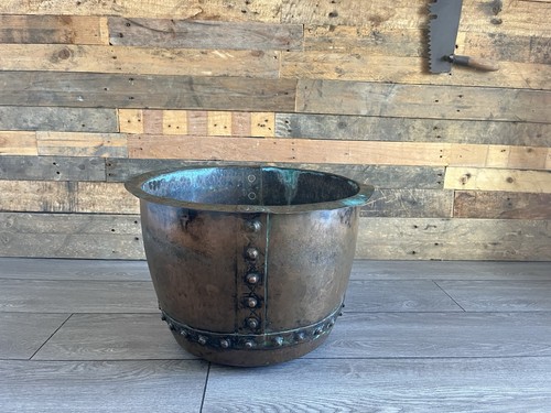 Antique riveted copper wash - antique,