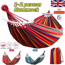 Garden Camping Canvas Hammock Bed Hanging Swing Breathable Outdoor 1-2 Person UK