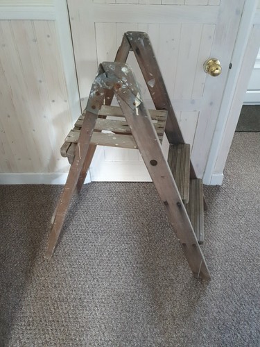Vintage step ladders wooden - vintage,