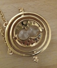 Time Turner Necklace Gold 360 Rotating Hourglass Pendant Inspire by Harry Potter