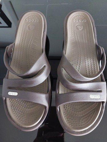 Ladies brown crocs wedge - ladies,