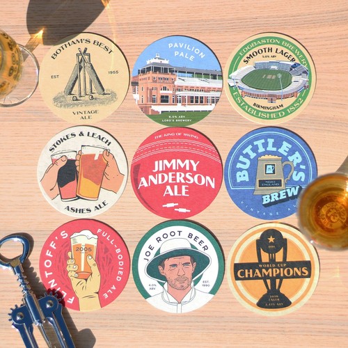 England cricket beer mats - cricket,