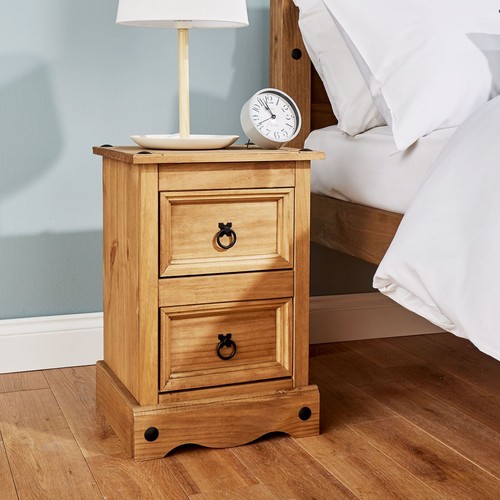 Corona pine bedside - pine, cabinet