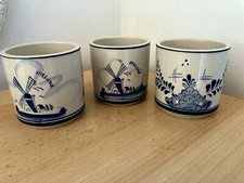 Delft Style Blue and White Jars Planters Dutch Made in Holland handpainted