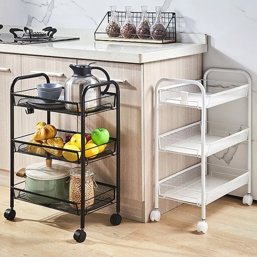 Tier storage trolley cart on - 3,