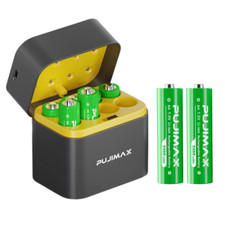 Rechargeable Li-ion Batteries AA 8-Pack with Charger, 3400Mwh High Capacity 1.5v