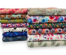 Ladies Cotton Jersey Fabric 4 Way Stretch Knit Floral Dressmaking Material