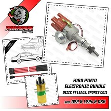 Ford Pinto Electronic Distributor Lucas Sports Coil Red 8mm Silicone HT Leads