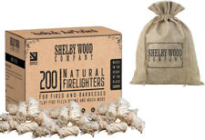 Box of 200 Natural Wood Wool Waxed Firelighters For Log Burners,Fires & BBQs