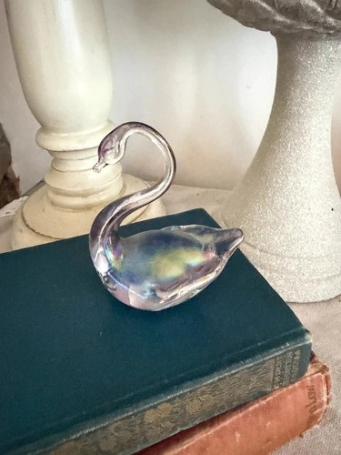 Vintage pink iridescent glass