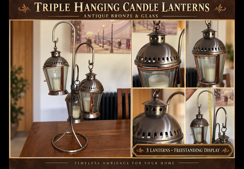 Large triple hanging - large, candle