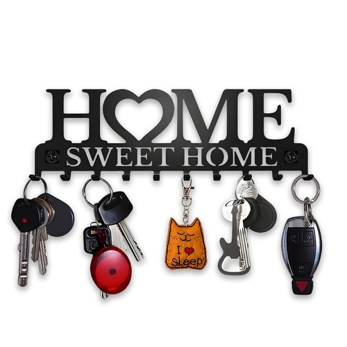 1pc black metal wall mount - metal,