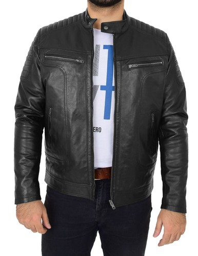 Mens leather biker style - leather,