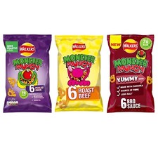 Walkers Monster Munch Snack Multipack | Pickled Onion & Roast Beef & BBQ Sauce