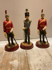 Three Soldiers- Military Men- Uniformed Officers- Swords- Figurines