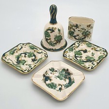 Masons Chartreuse Ashtrays / Dishes Bell and Toothpick Holder Made in England