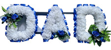 DAD Artificial Funeral Flower Tribute or Any 3 Letter Name Flower Wreath