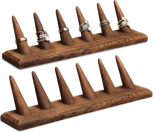 Wood ring display 2 piece - -,