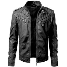 MENS REAL LEATHER JACKET RETRO