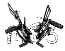 PEDANE ARRETRATE X HONDA CBR 600RR 2003 2004 2005 2006 ERGAL NERO REGOLABILI