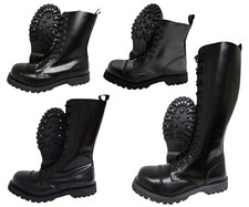 Boots & Braces Black Steel Toe Rangers 8 10 14 20 Hole Punk Skinhead Biker