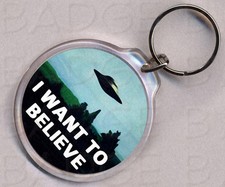 THE X-FILES - I WANT TO BELIEVE - ROUND KEYRING 