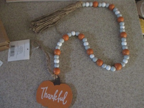 Fall wooden beads jute ribbon - jute,