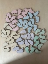 laser cut and printed wooden baby feet craft shapes baby shower card making